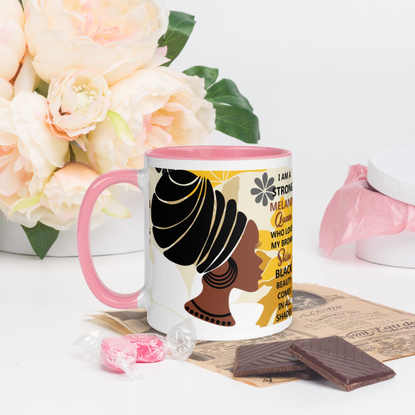 BLACK MELANIN QUEEN- Mug with Color Inside