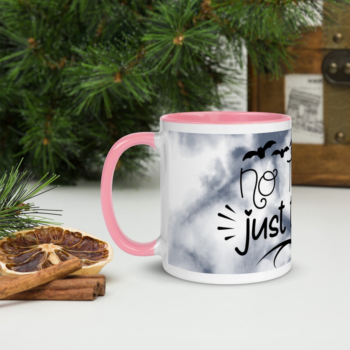 NO TRICKS, JUST TREATS- Mug with Color Inside