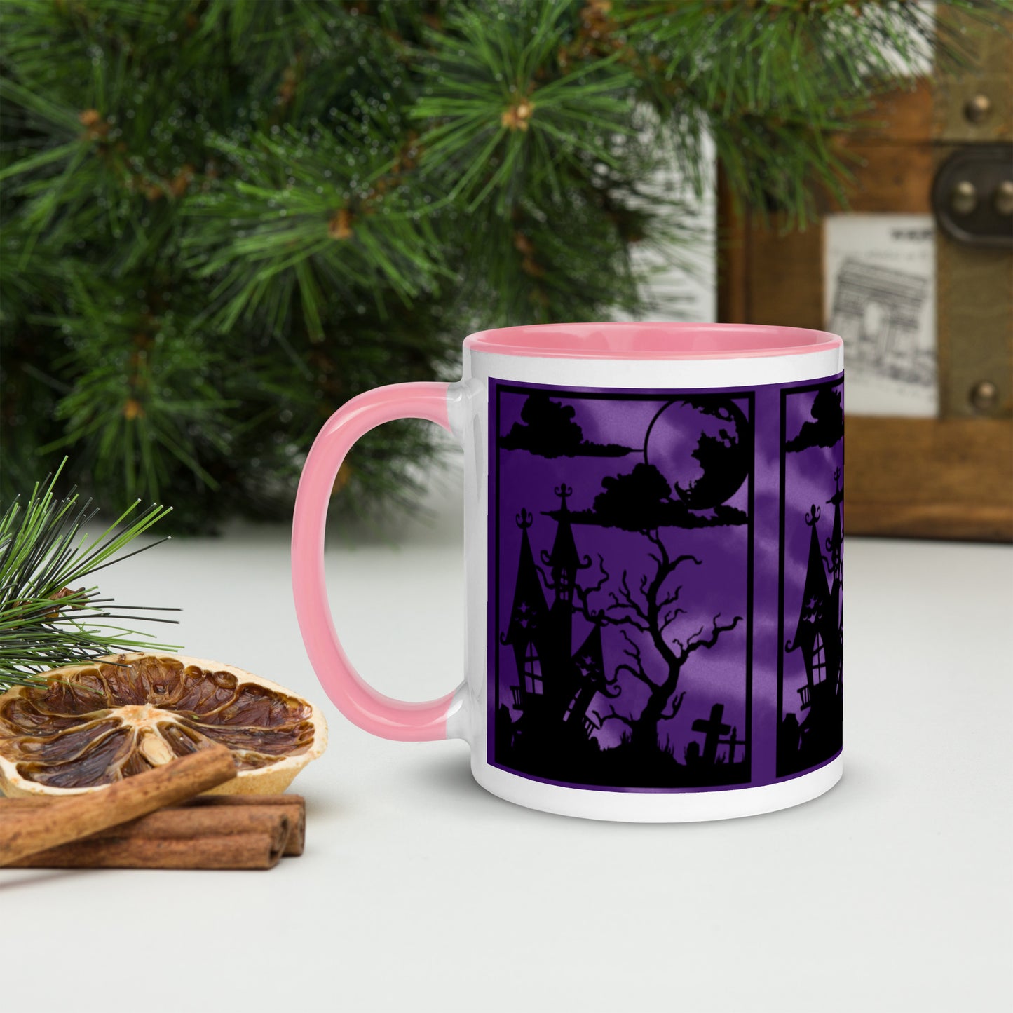 HAUNTED HOUSE- Mug with Color Inside