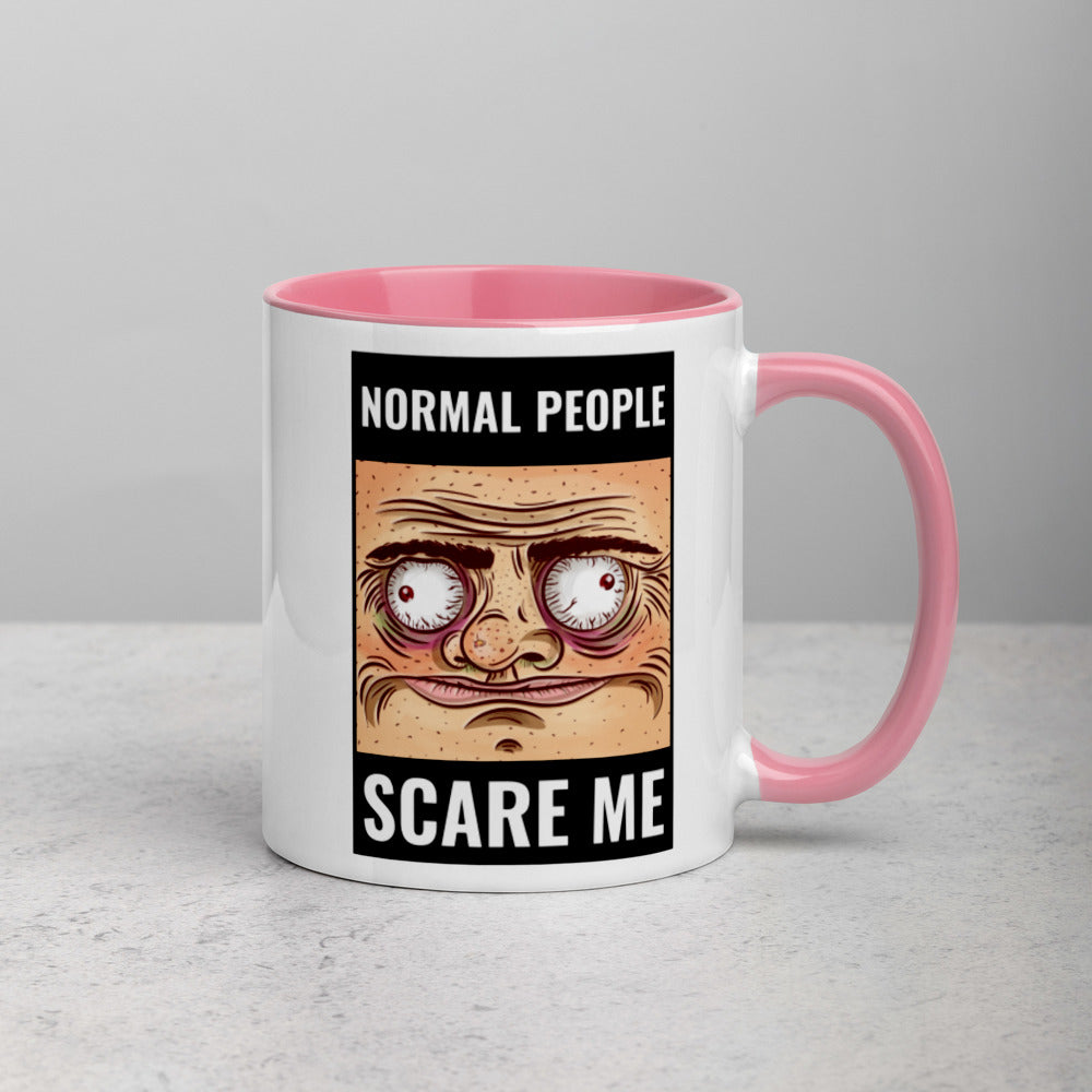 NORMAL PEOPLE SCARE ME- Mug with Color Inside