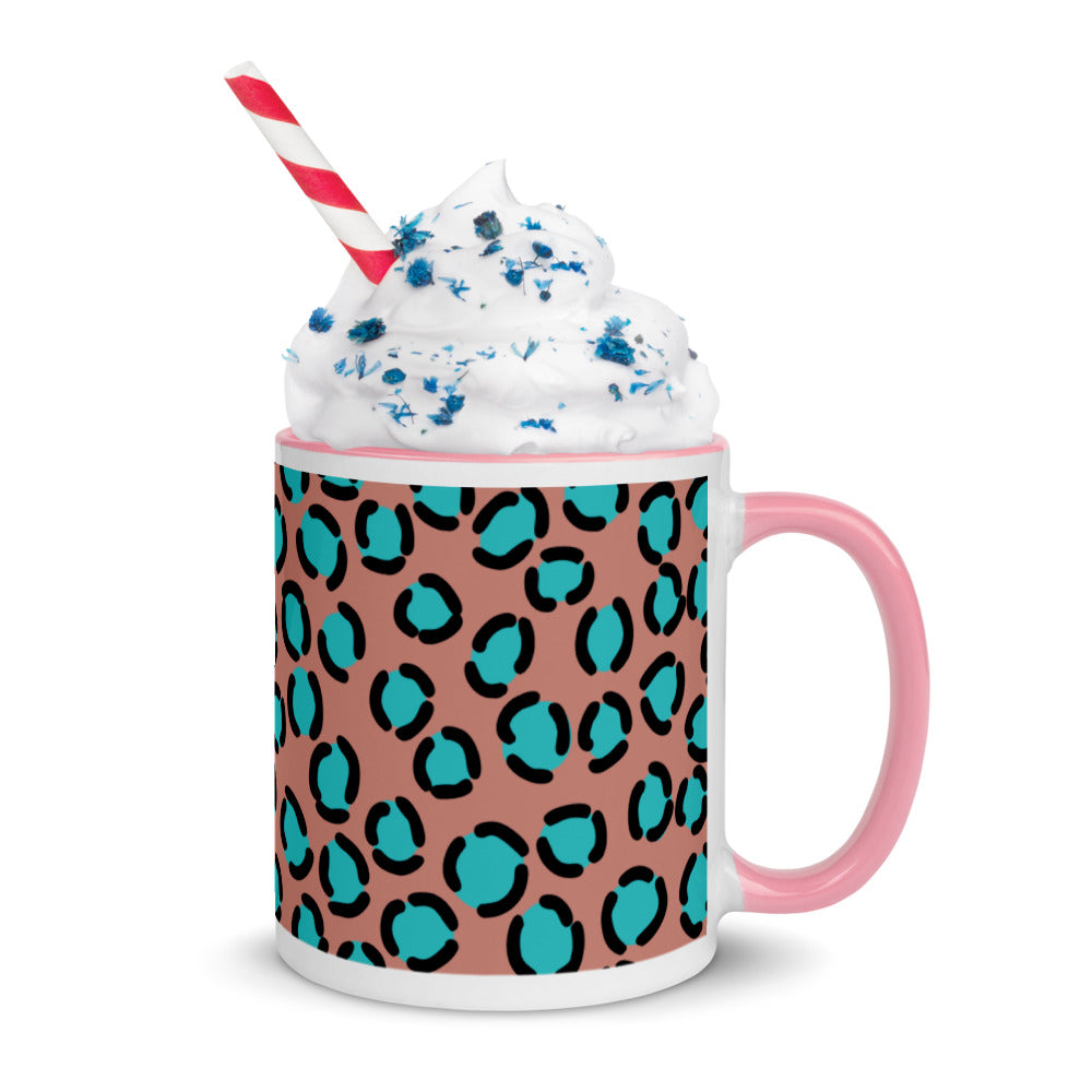 BLUE SPOT LEOPARD- Mug with Color Inside