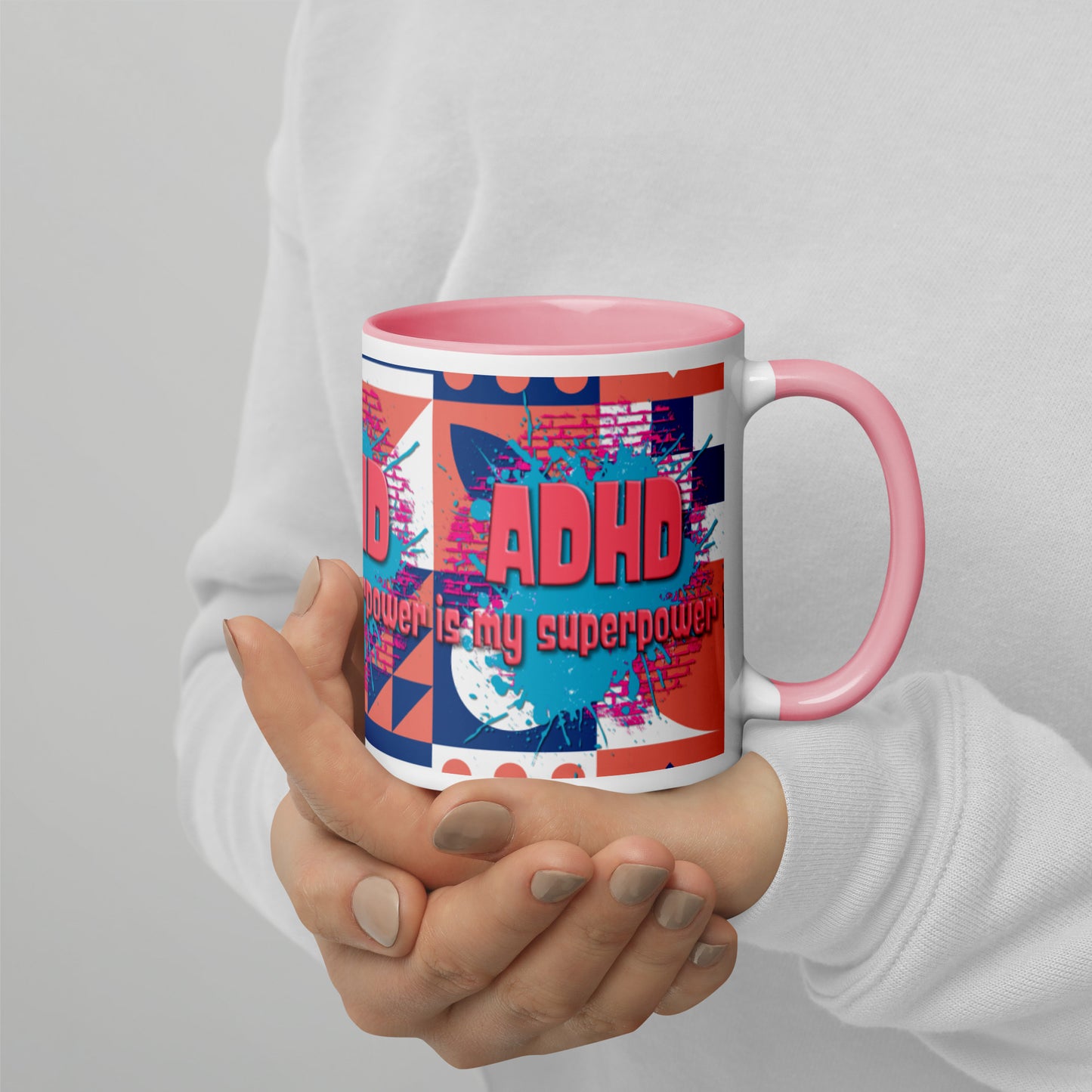 ADHD IS MY SUPERPOWER- Mug with Color Inside