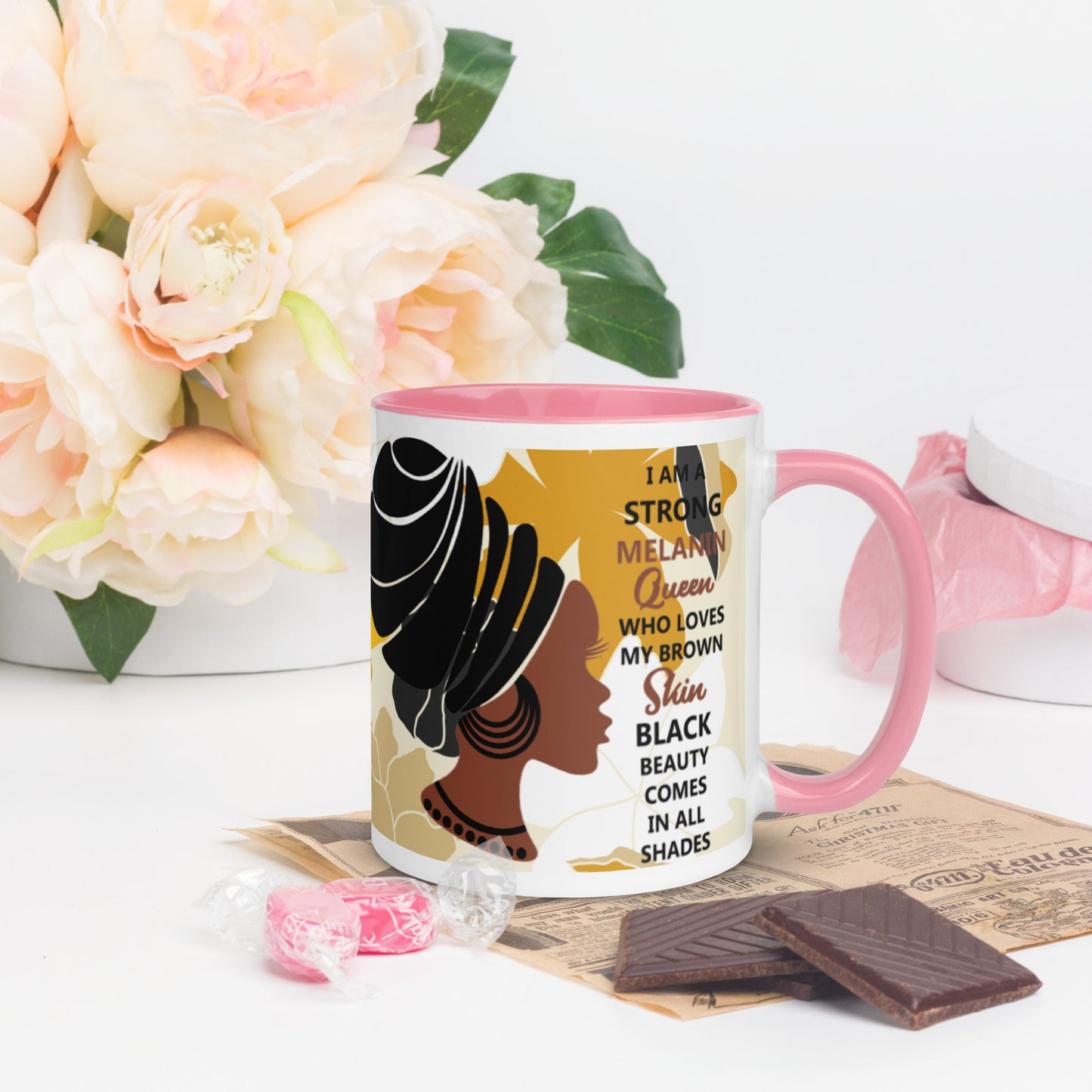 BLACK MELANIN QUEEN- Mug with Color Inside
