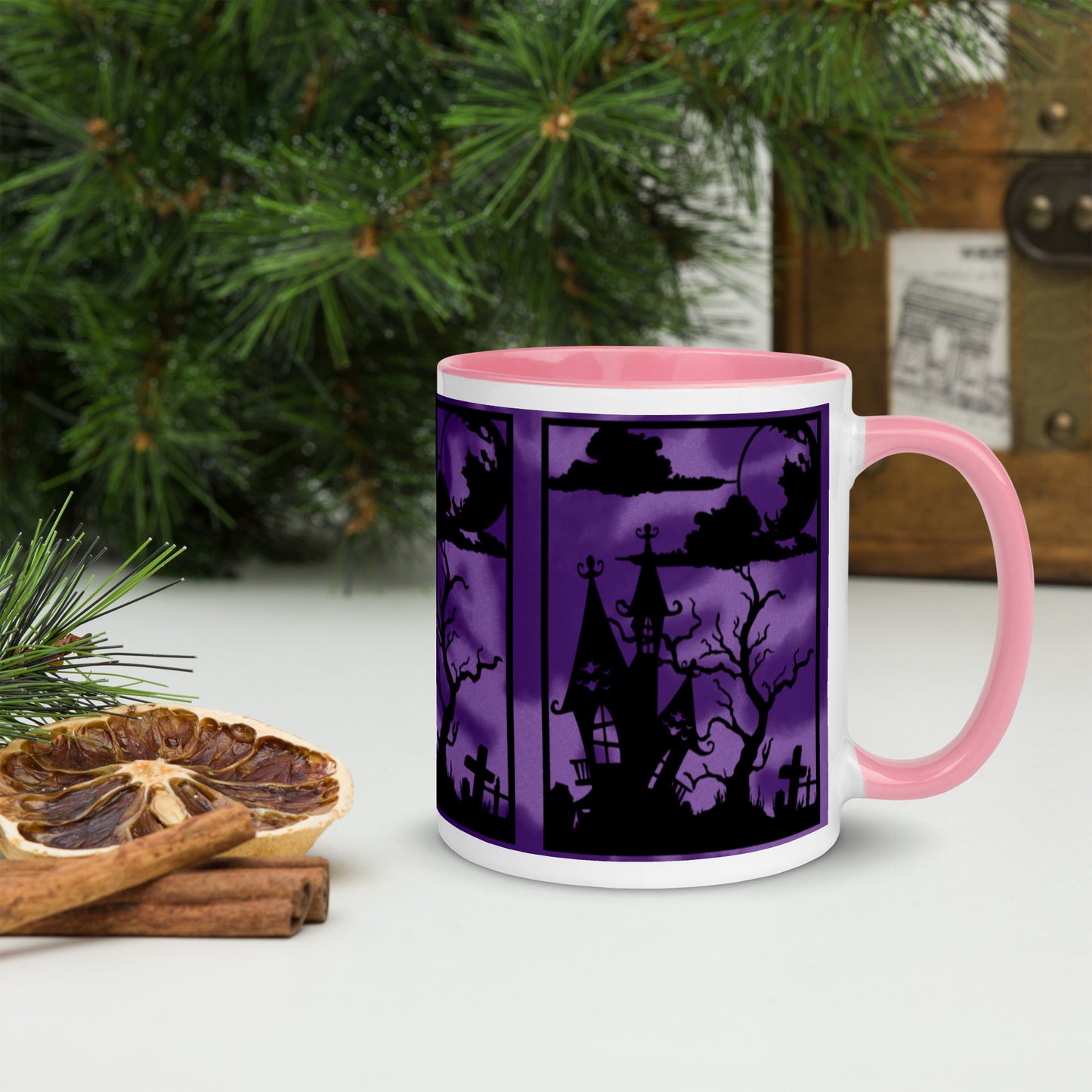 HAUNTED HOUSE- Mug with Color Inside