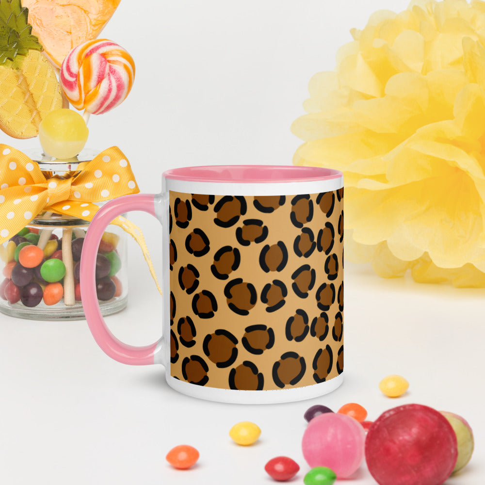 TAN LEOPARD- Mug with Color Inside