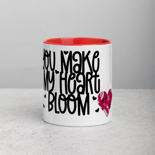 YOU MAKE MY HEART BLOOM <3- Mug with Color Inside