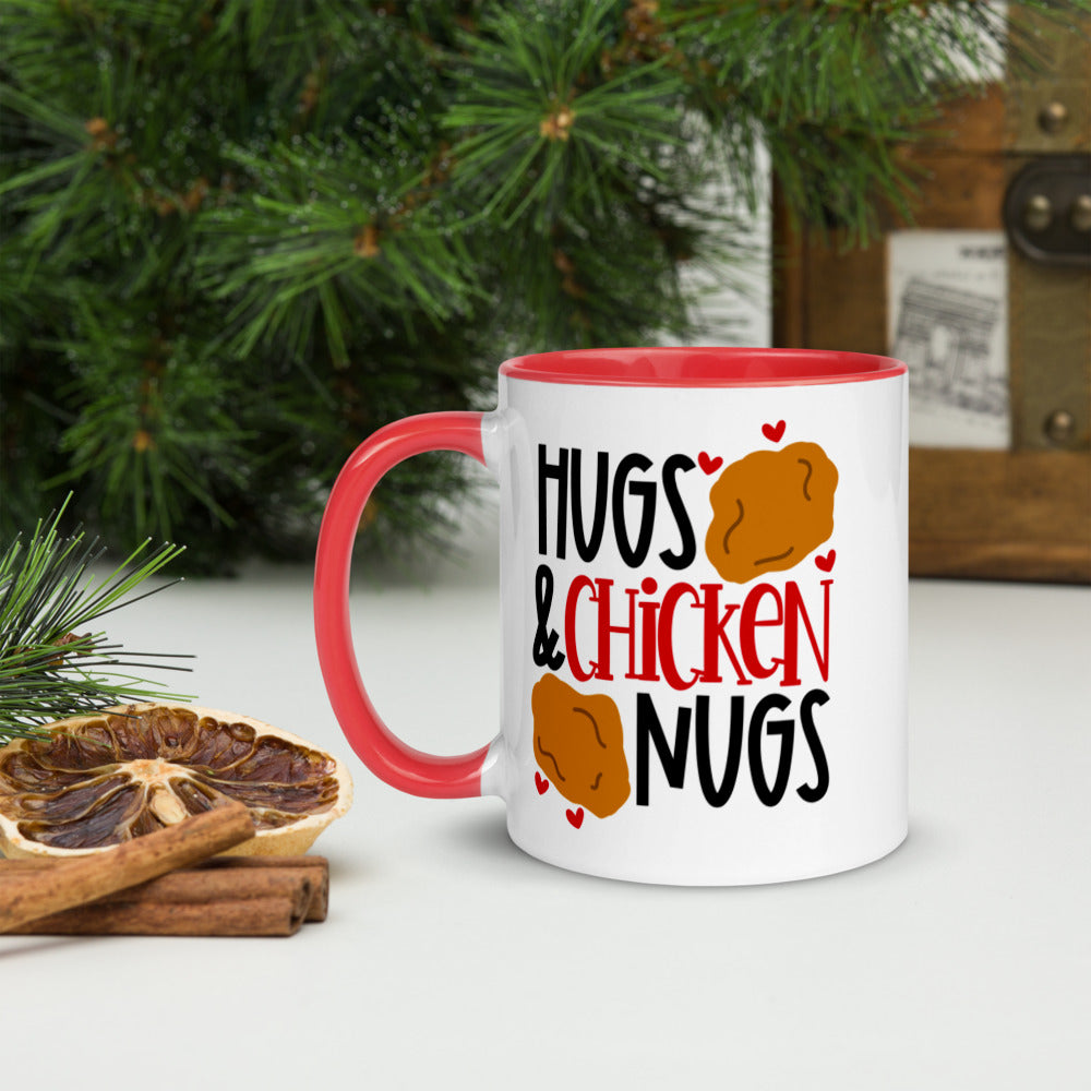 HUGS AND CHICKEN NUGS- Mug with Color Inside