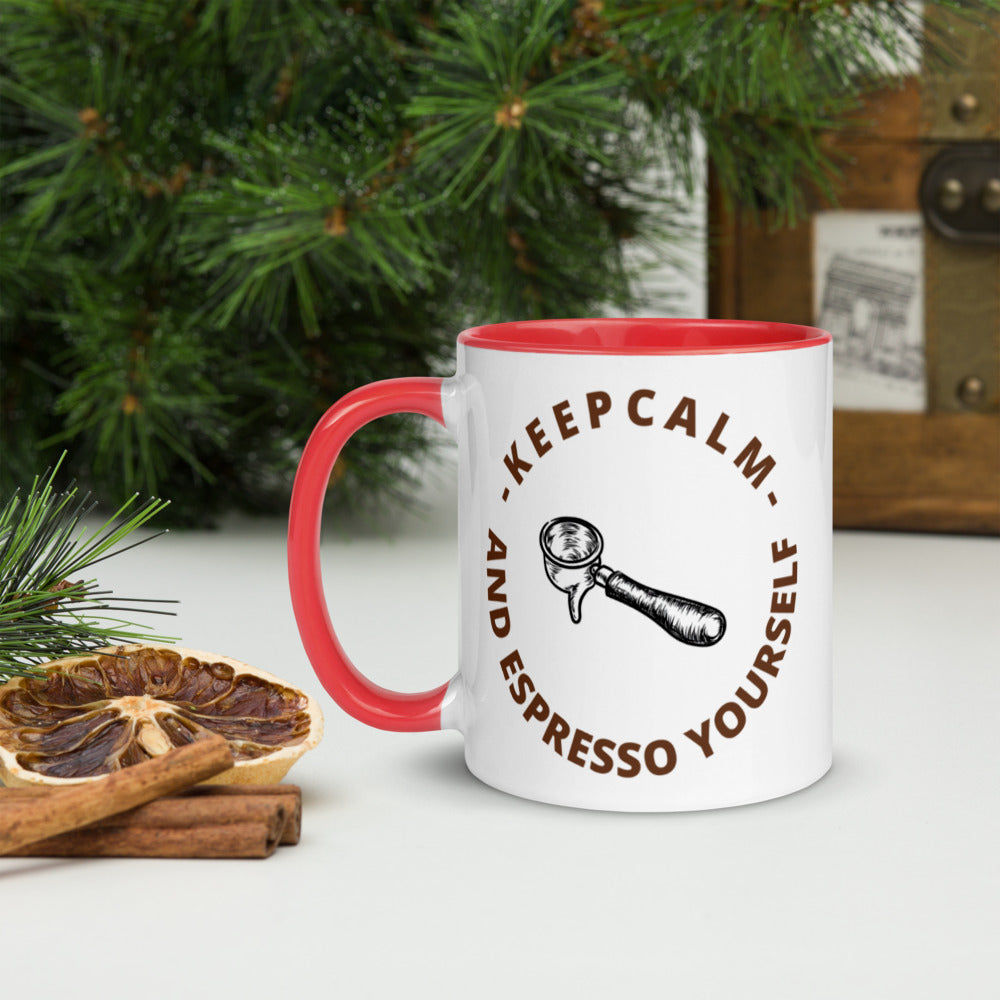 KEEP CALM AND ESPRESSO YOURSELF- Mug with Color Inside