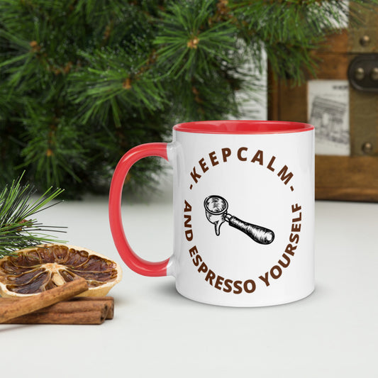 KEEP CALM AND ESPRESSO YOURSELF- Mug with Color Inside