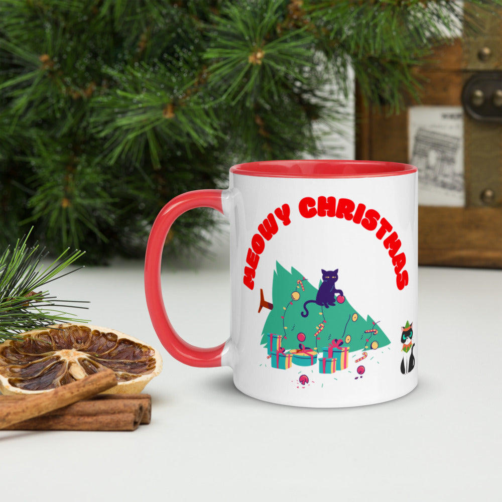 MEOWY CHRISTMAS- Mug with Color Inside