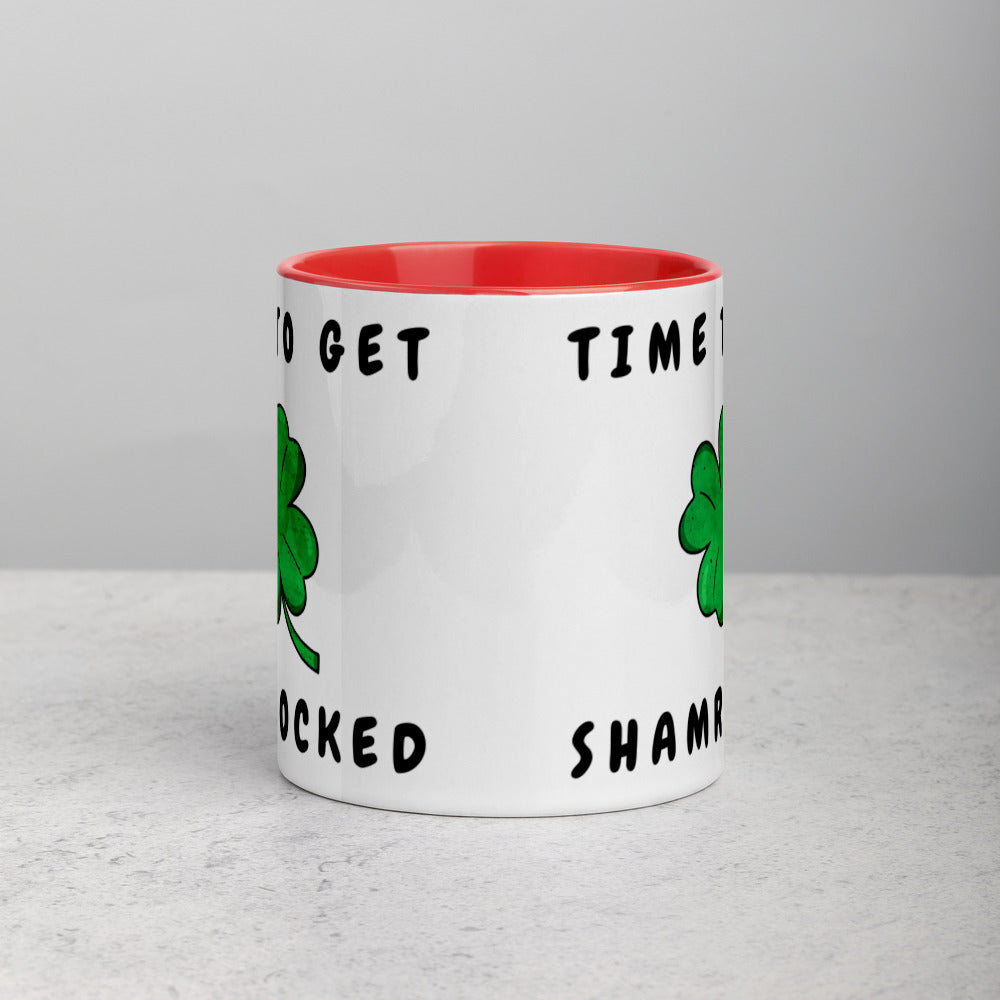 TIME TO GET SHAMROCKED- Mug with Color Inside