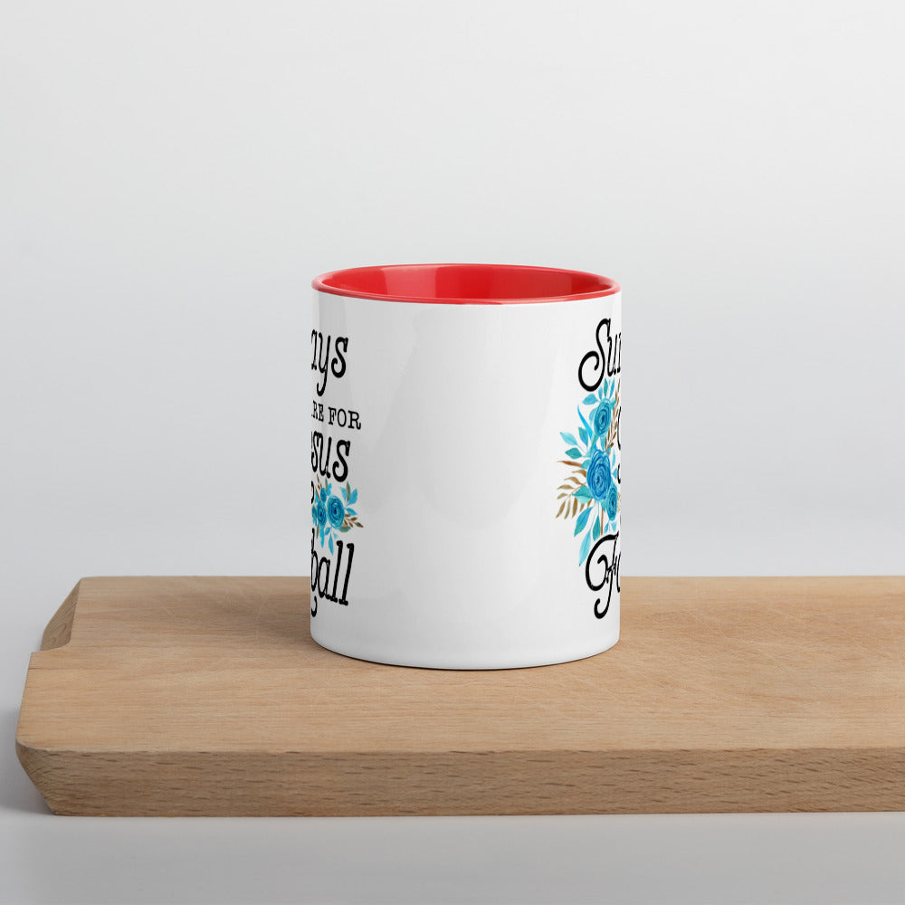 SUNDAYS ARE FOR JESUS AND FOOTBALL- Mug with Color Inside