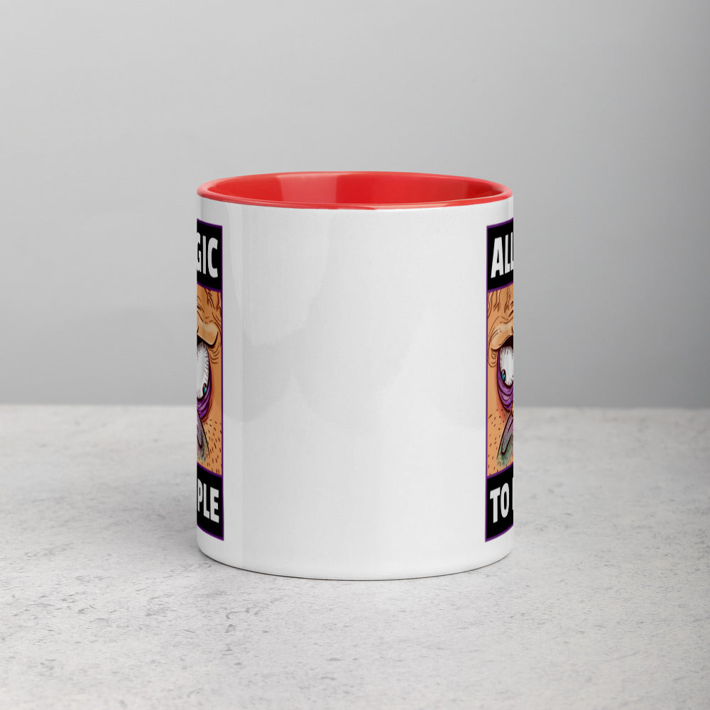 ALLERGIC TO PEOPLE- Mug with Color Inside