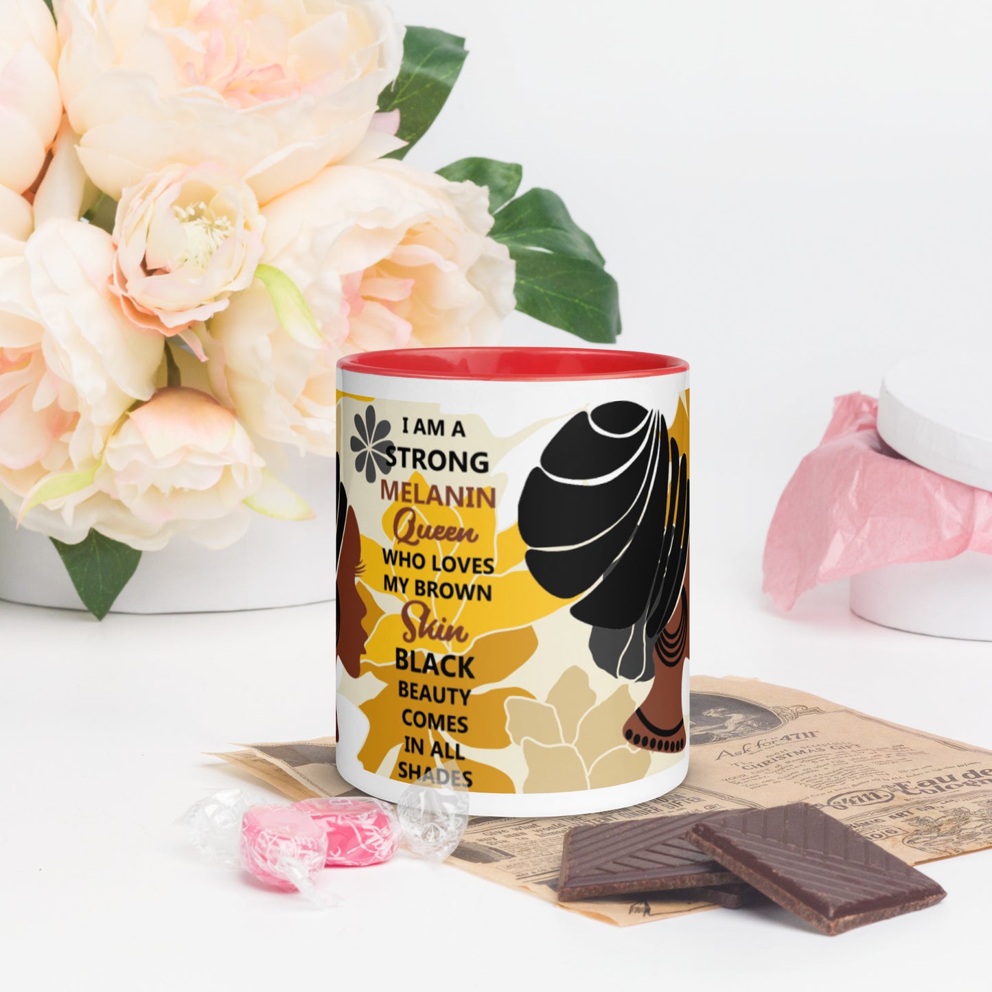 BLACK MELANIN QUEEN- Mug with Color Inside