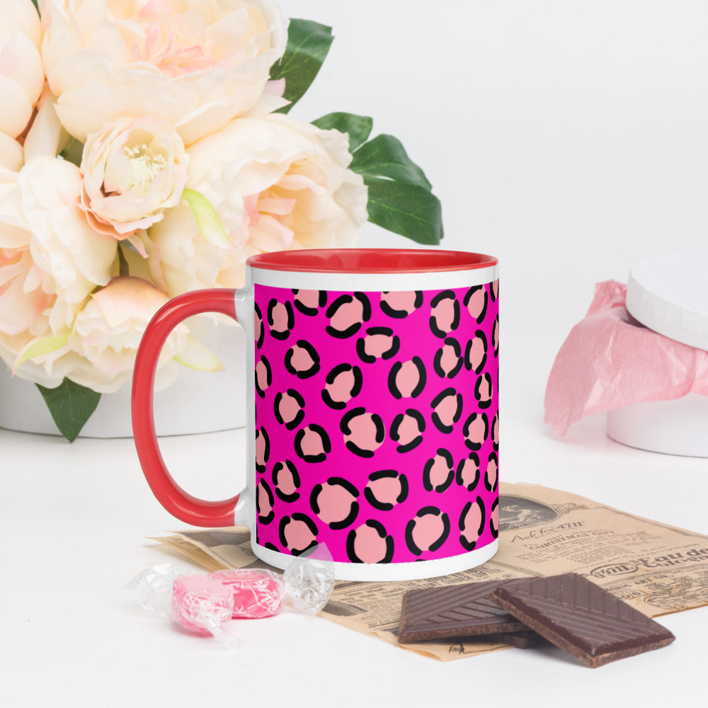 PINK LEOPARD- Mug with Color Inside