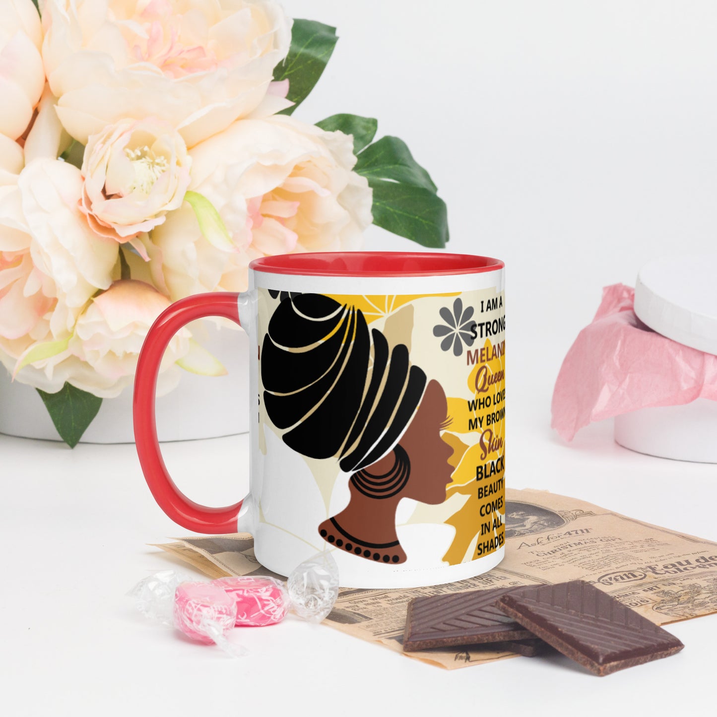 BLACK MELANIN QUEEN- Mug with Color Inside