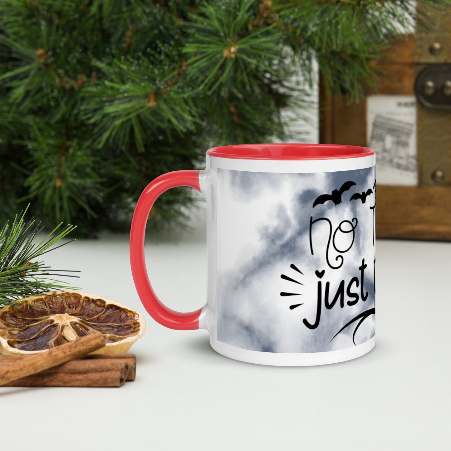 NO TRICKS, JUST TREATS- Mug with Color Inside