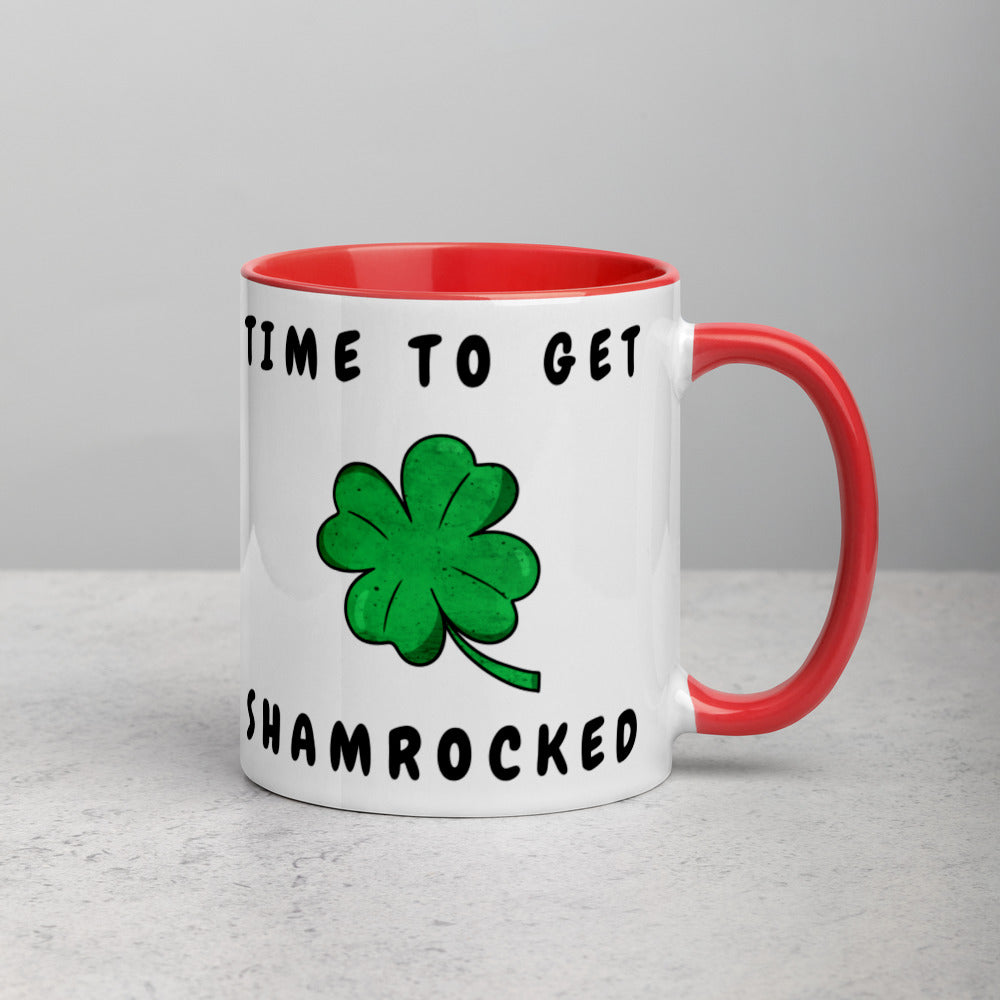 TIME TO GET SHAMROCKED- Mug with Color Inside