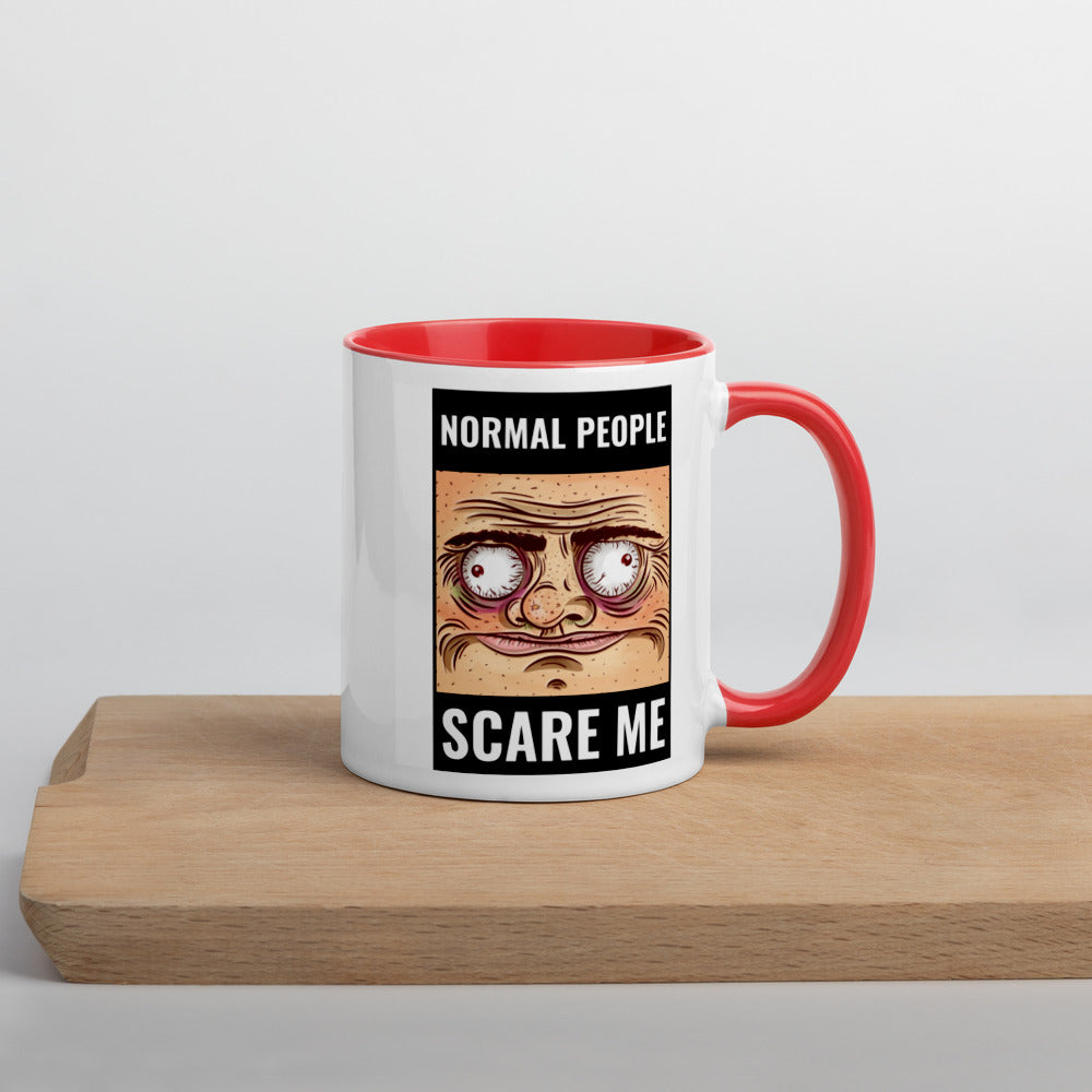 NORMAL PEOPLE SCARE ME- Mug with Color Inside