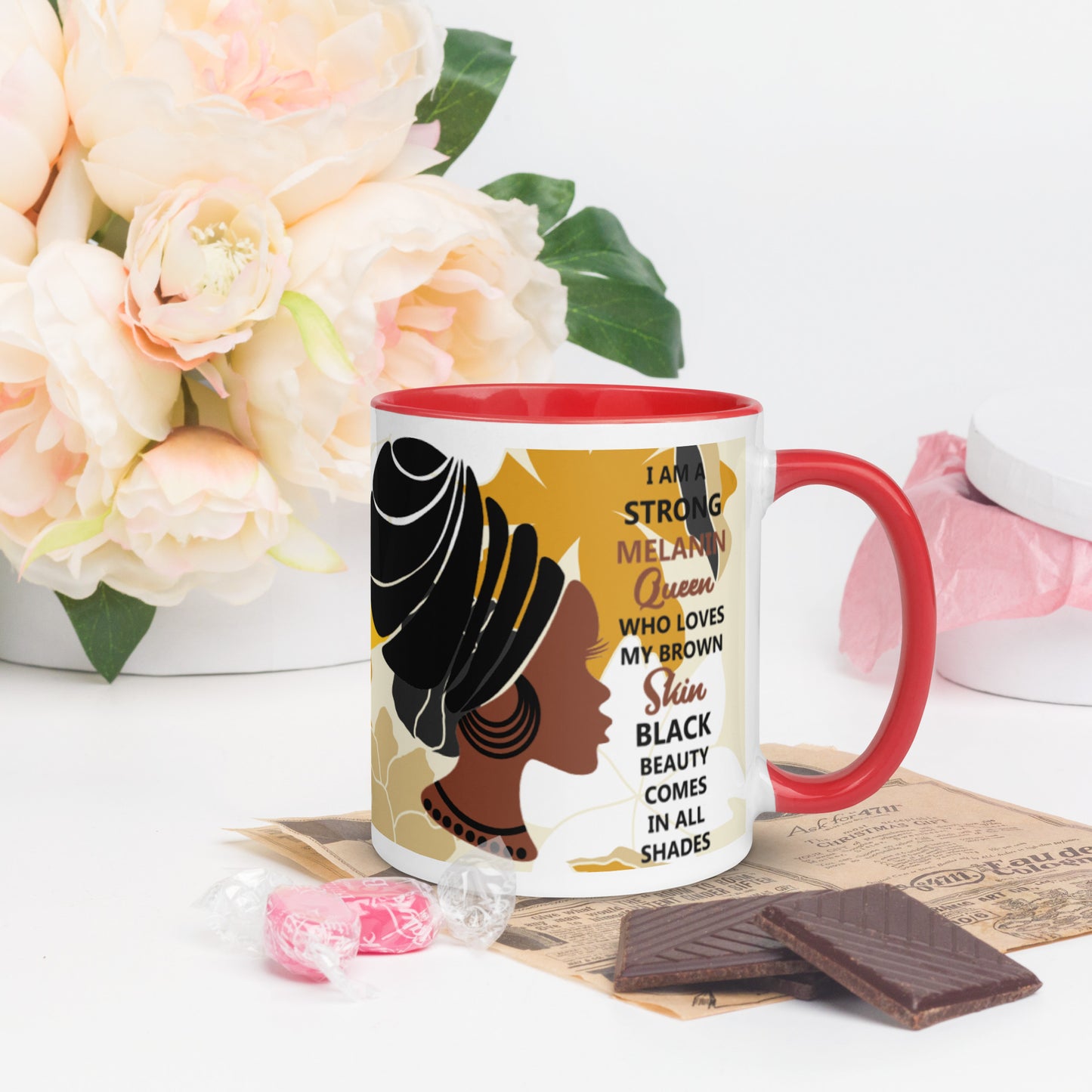 BLACK MELANIN QUEEN- Mug with Color Inside