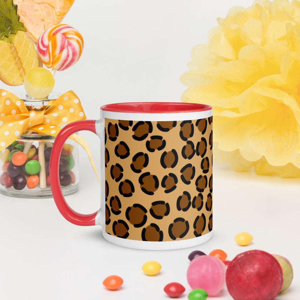 TAN LEOPARD- Mug with Color Inside