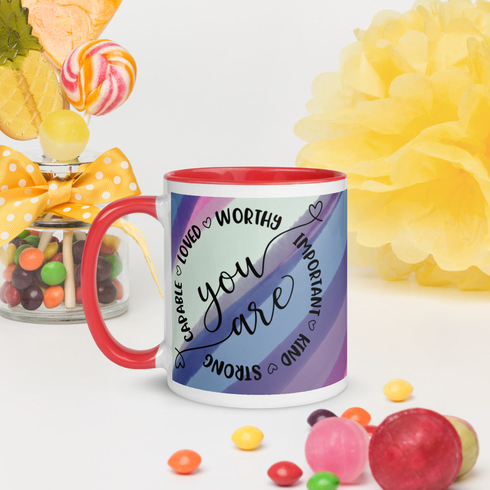 YOU ARE- Mug with Color Inside