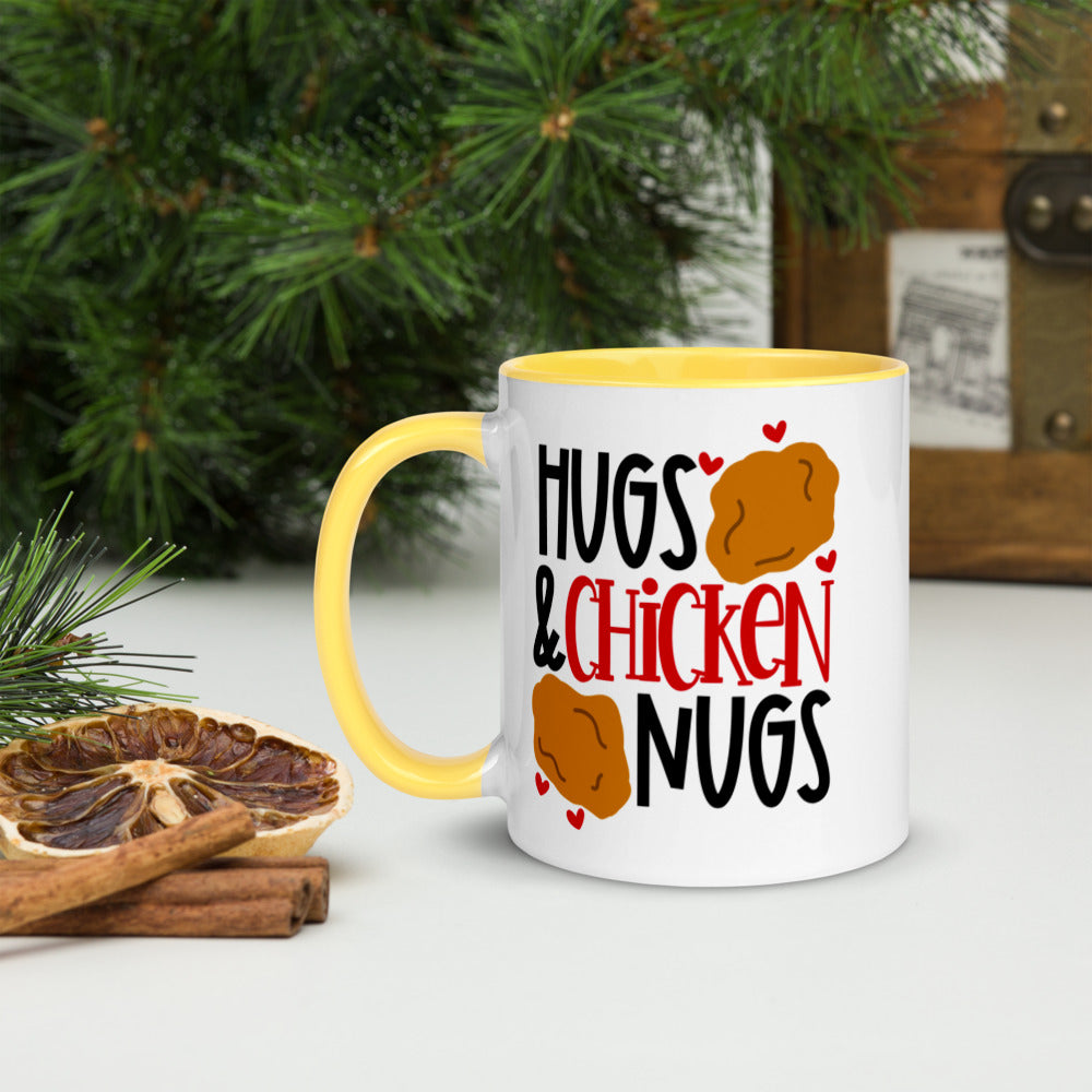 HUGS AND CHICKEN NUGS- Mug with Color Inside