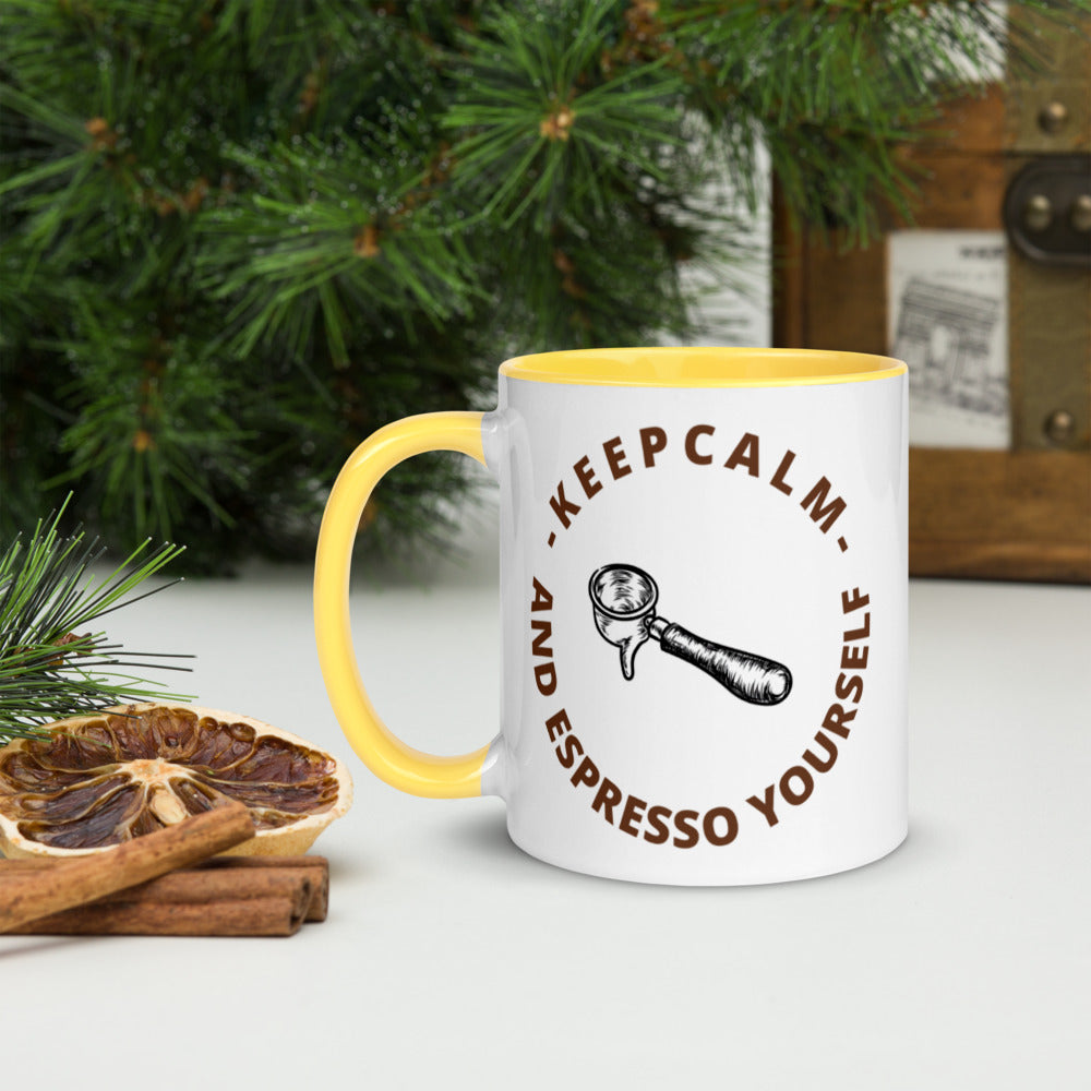 KEEP CALM AND ESPRESSO YOURSELF- Mug with Color Inside