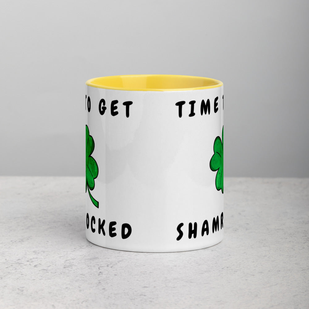TIME TO GET SHAMROCKED- Mug with Color Inside