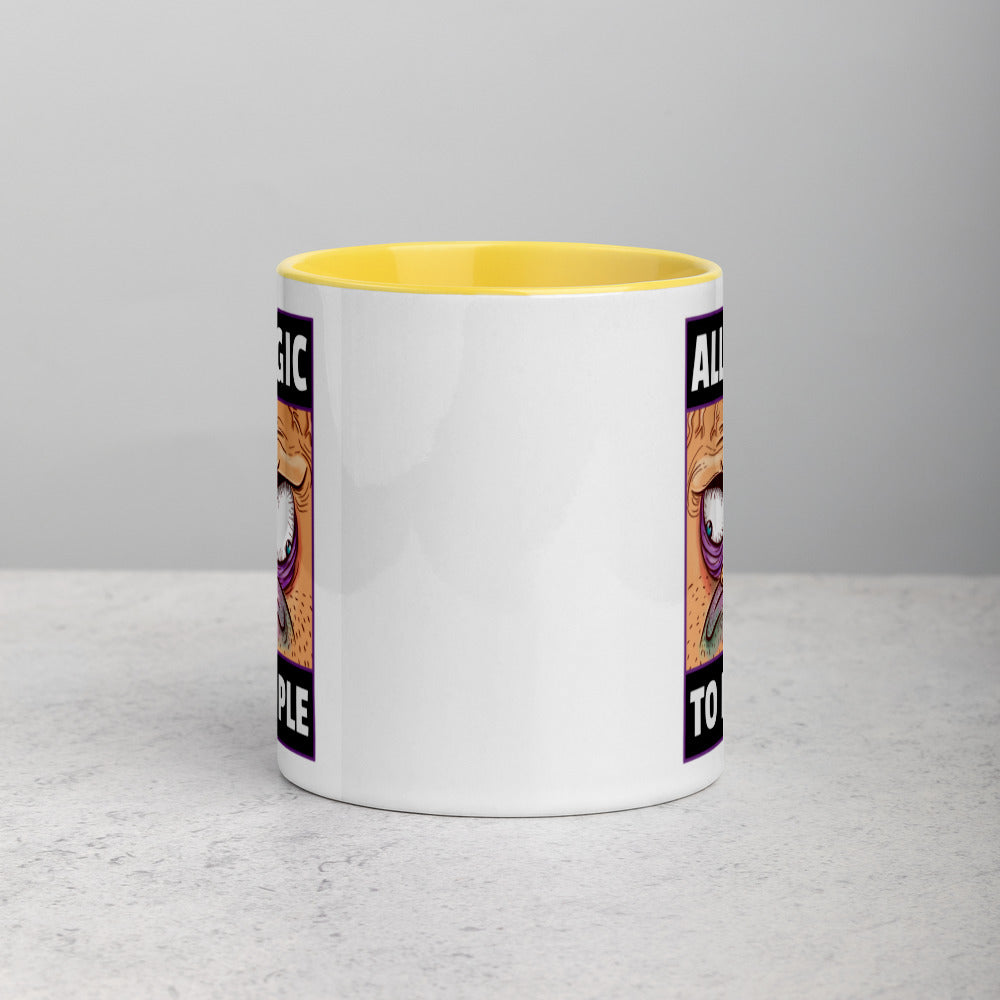 ALLERGIC TO PEOPLE- Mug with Color Inside