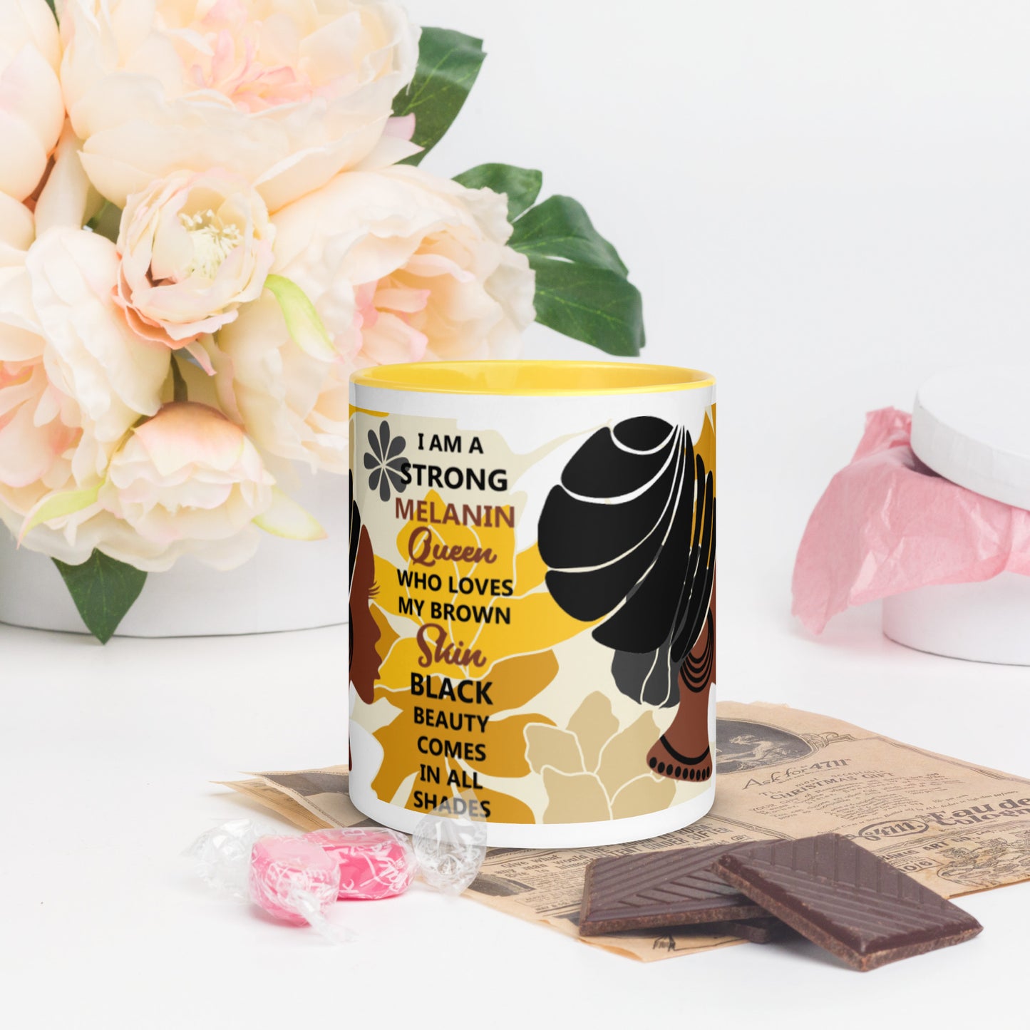 BLACK MELANIN QUEEN- Mug with Color Inside