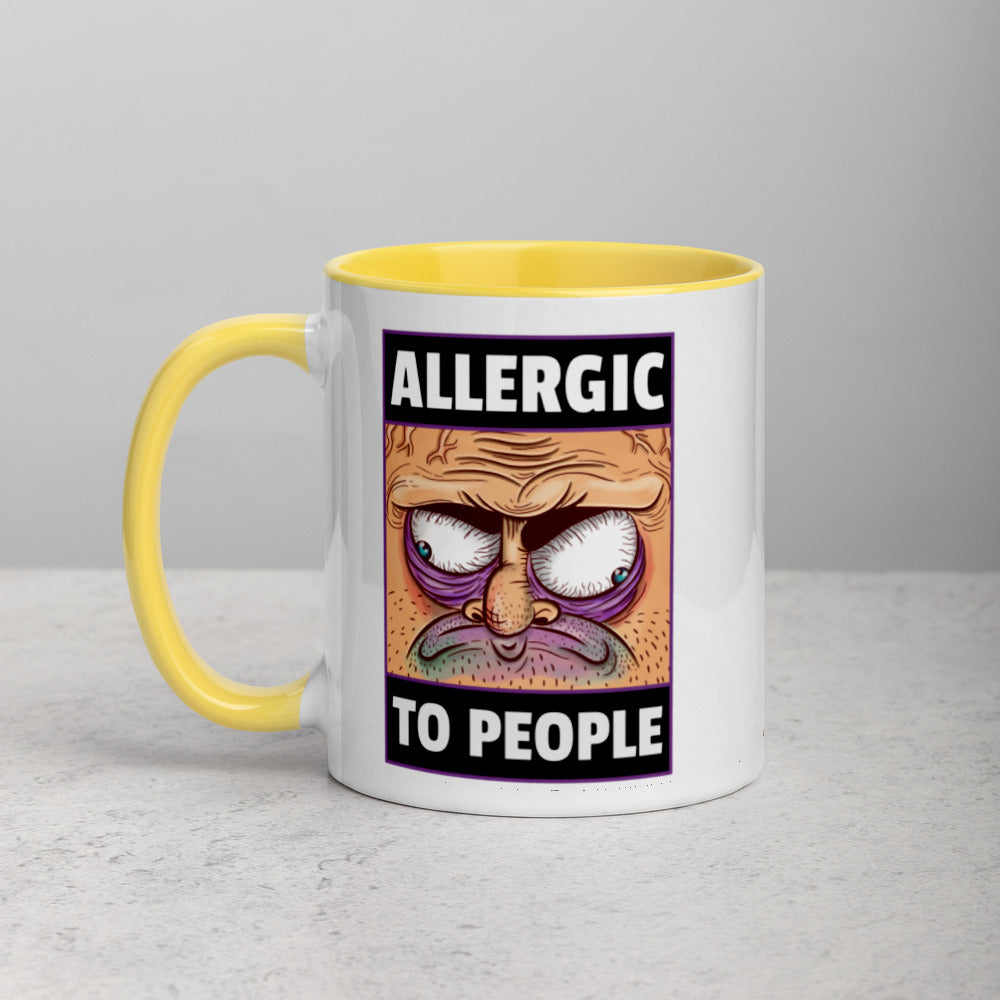 ALLERGIC TO PEOPLE- Mug with Color Inside