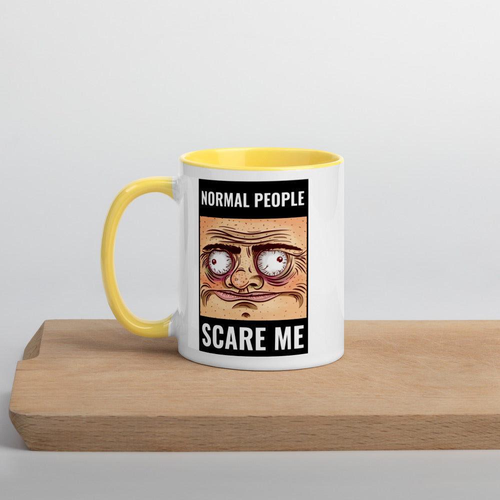 NORMAL PEOPLE SCARE ME- Mug with Color Inside