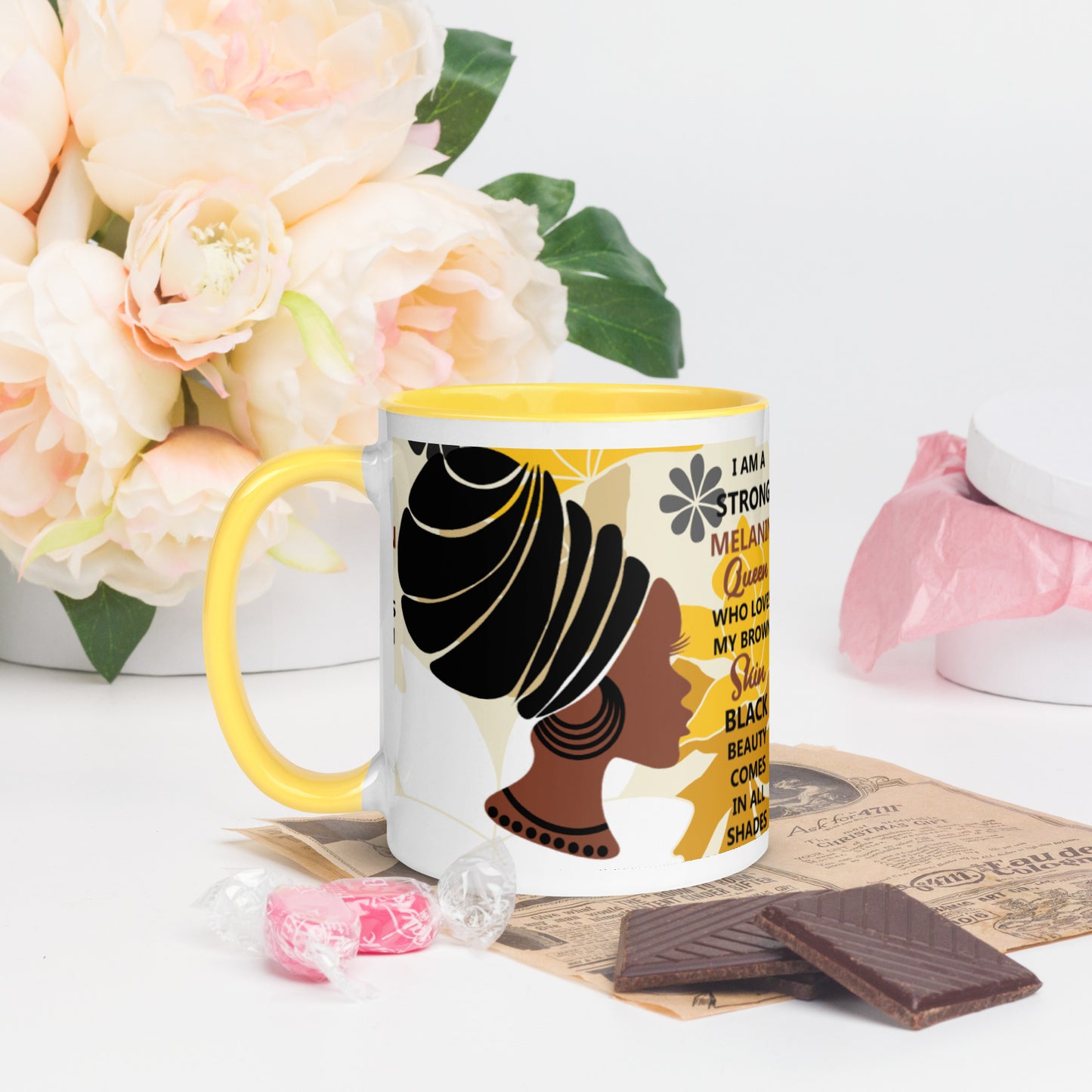 BLACK MELANIN QUEEN- Mug with Color Inside