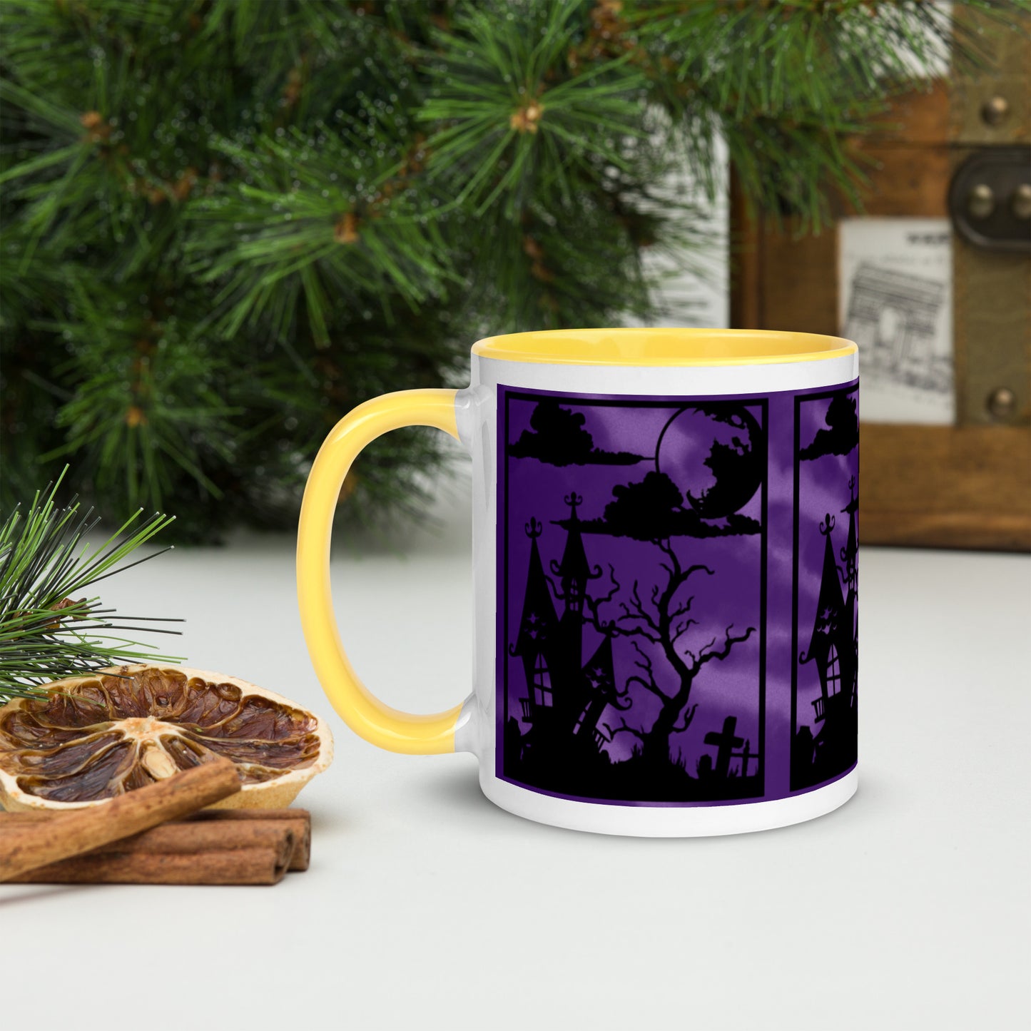 HAUNTED HOUSE- Mug with Color Inside