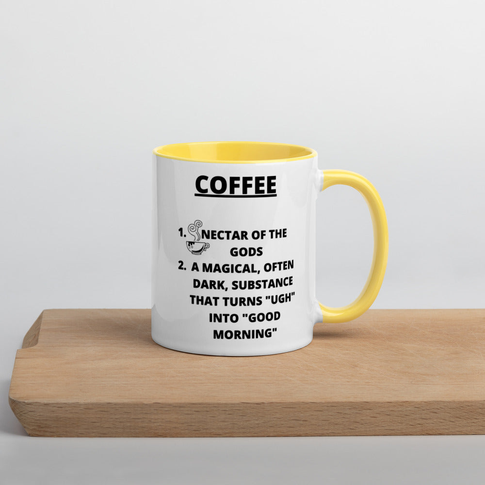 COFFEE DEFINITION- Mug with Color Inside