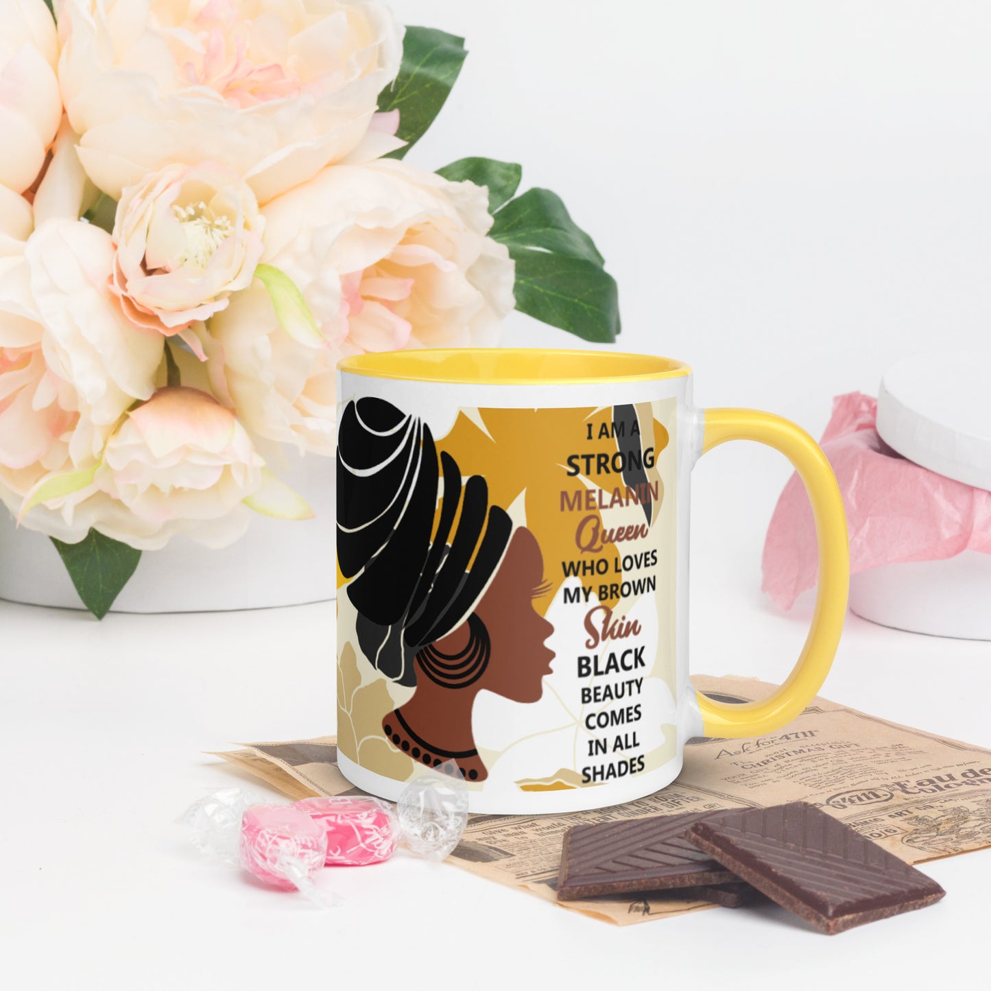 BLACK MELANIN QUEEN- Mug with Color Inside