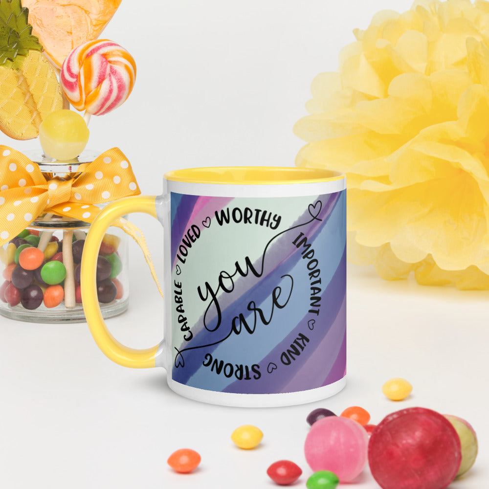YOU ARE- Mug with Color Inside