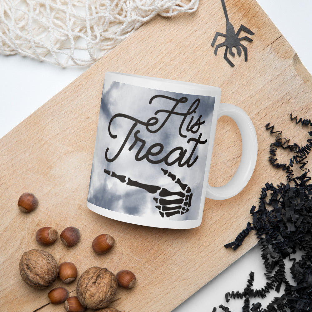 HIS TREAT- White glossy mug