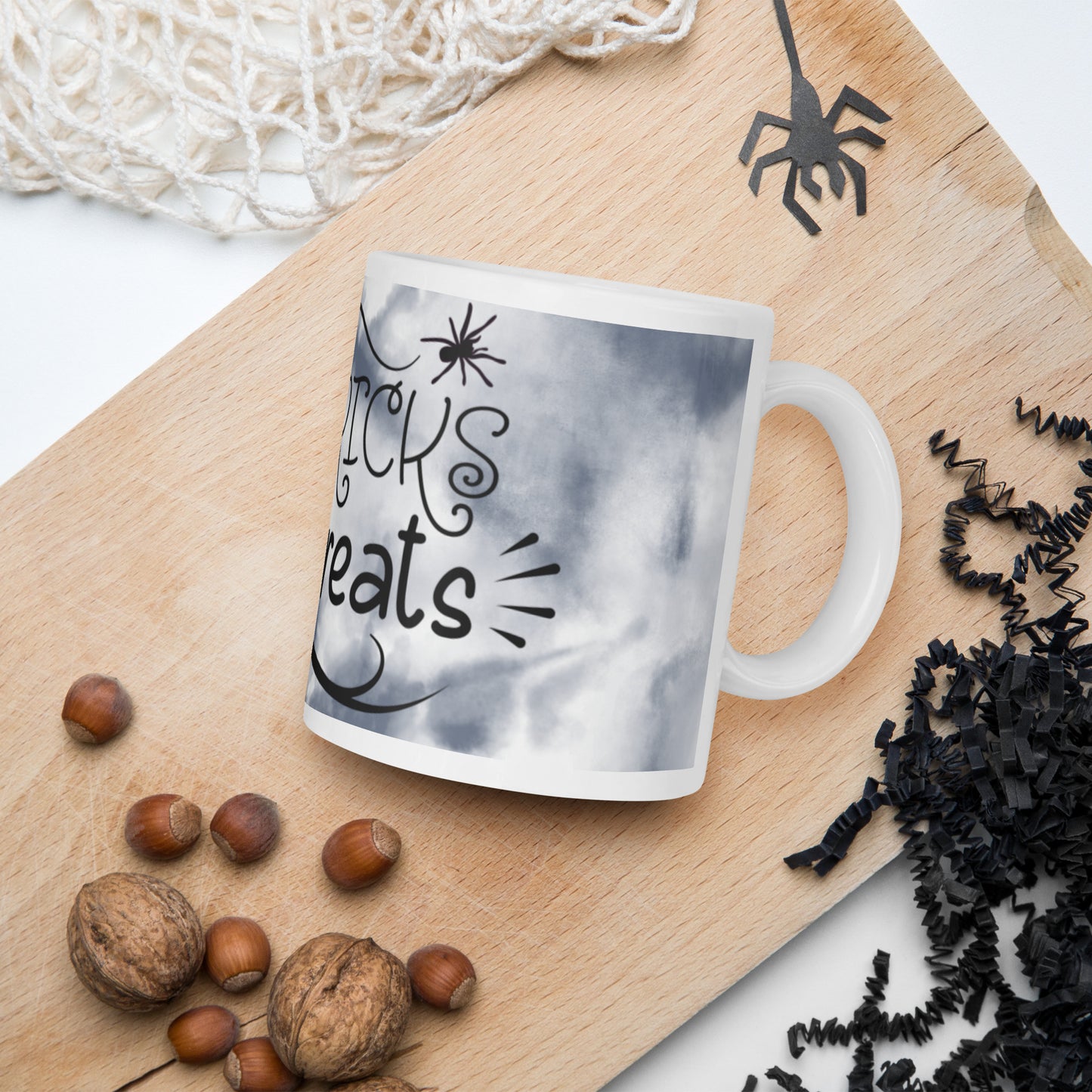 NO TRICKS, JUST TREATS- White glossy mug