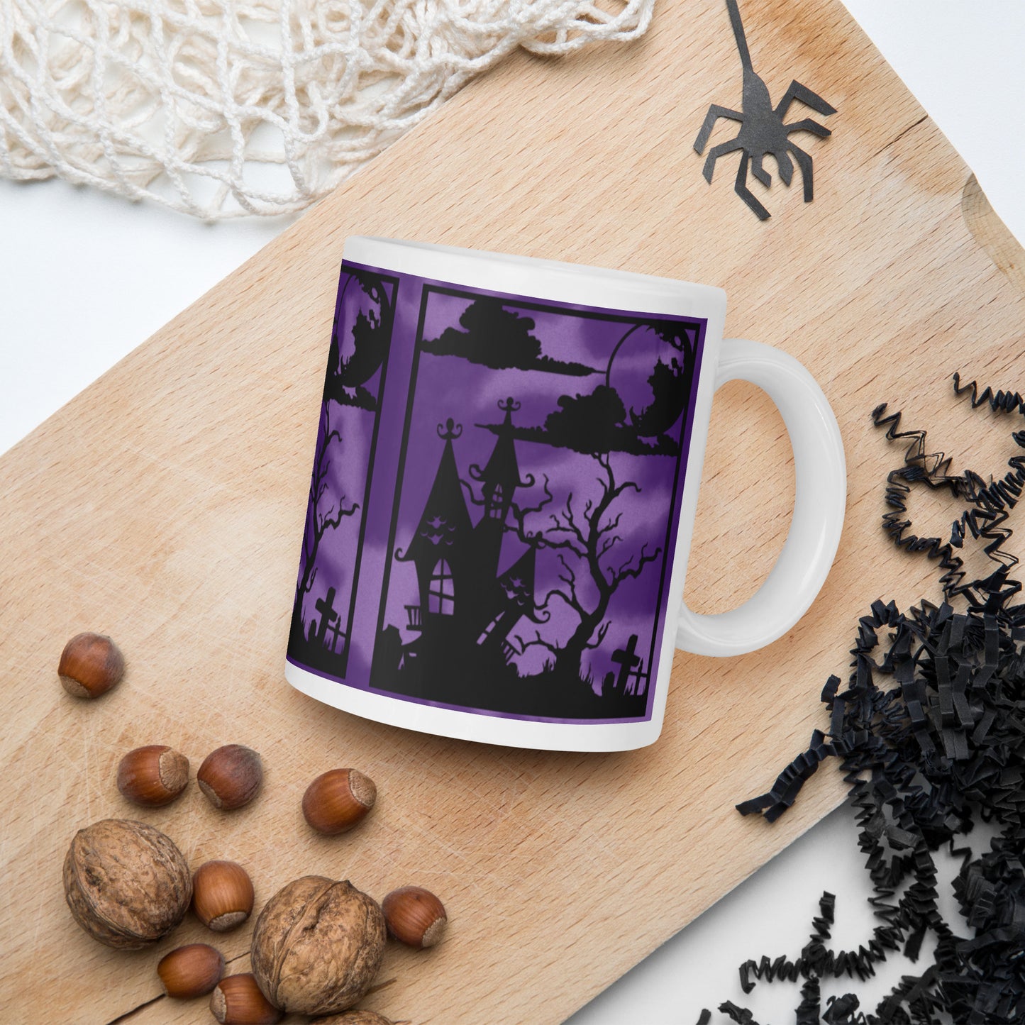 HAUNTED HOUSE- White glossy mug