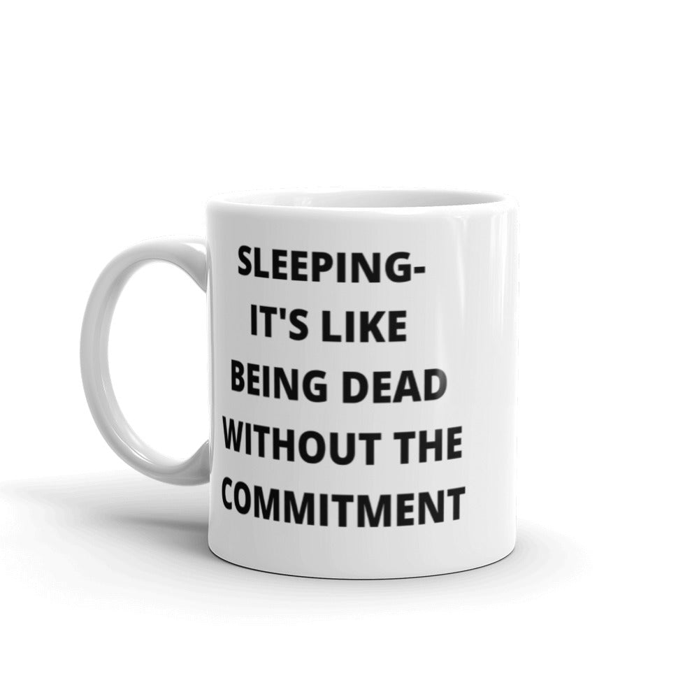 SLEEPING DEFINITION- White glossy mug