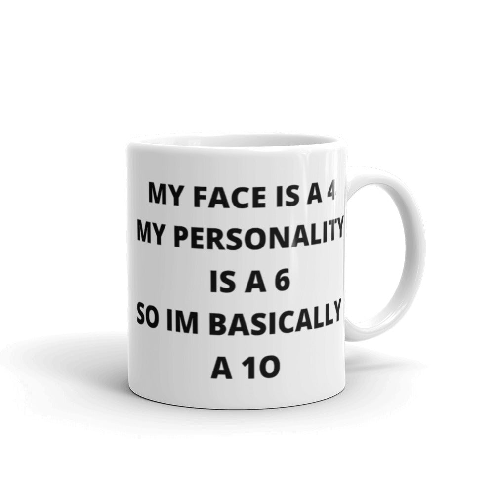 I'M A 10- White glossy mug