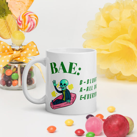 BAE- BLUNTS ALL DAY EVERYDAY- White glossy mug