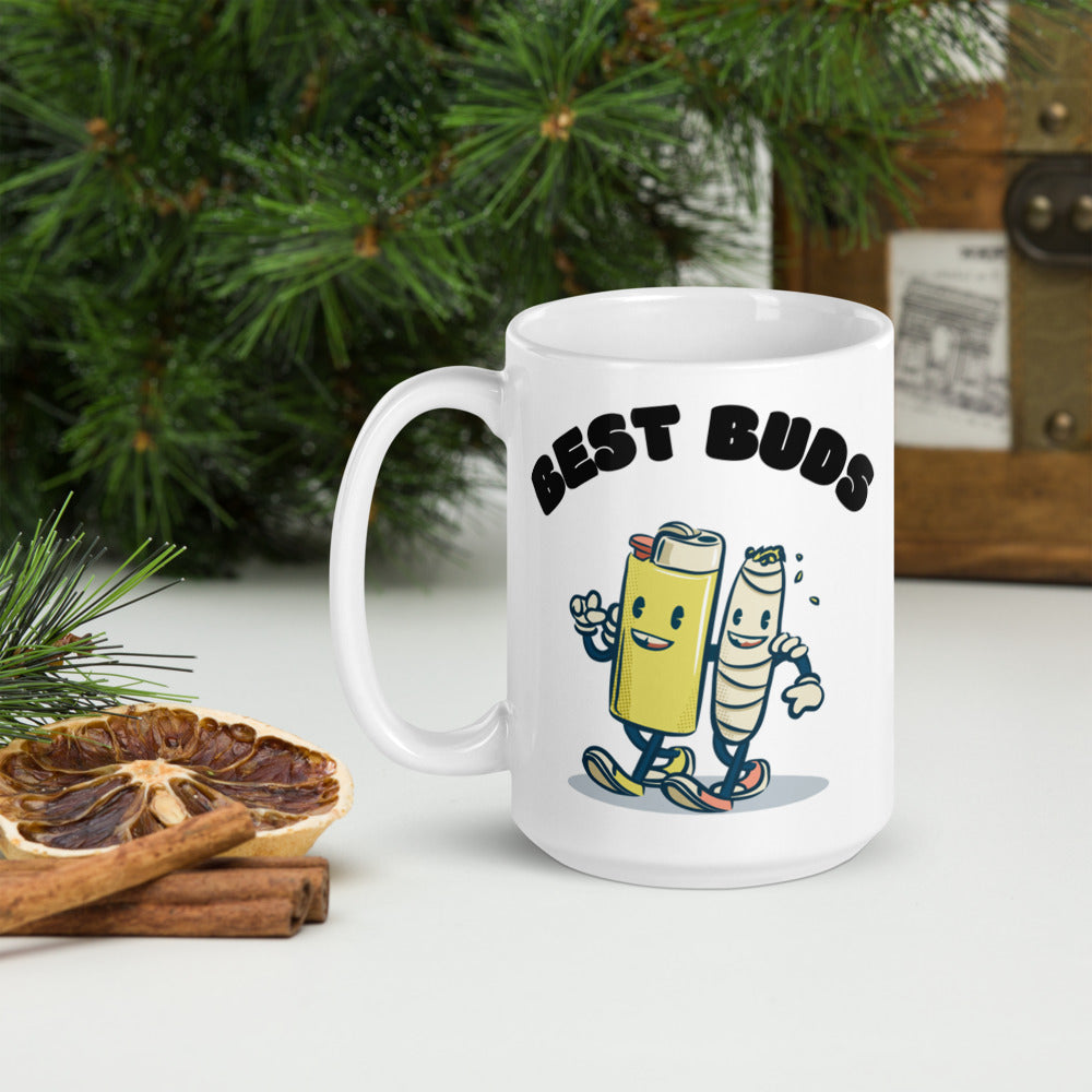BEST BUDS- White glossy mug