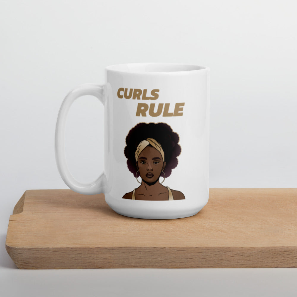 CURLS RULE- Mug