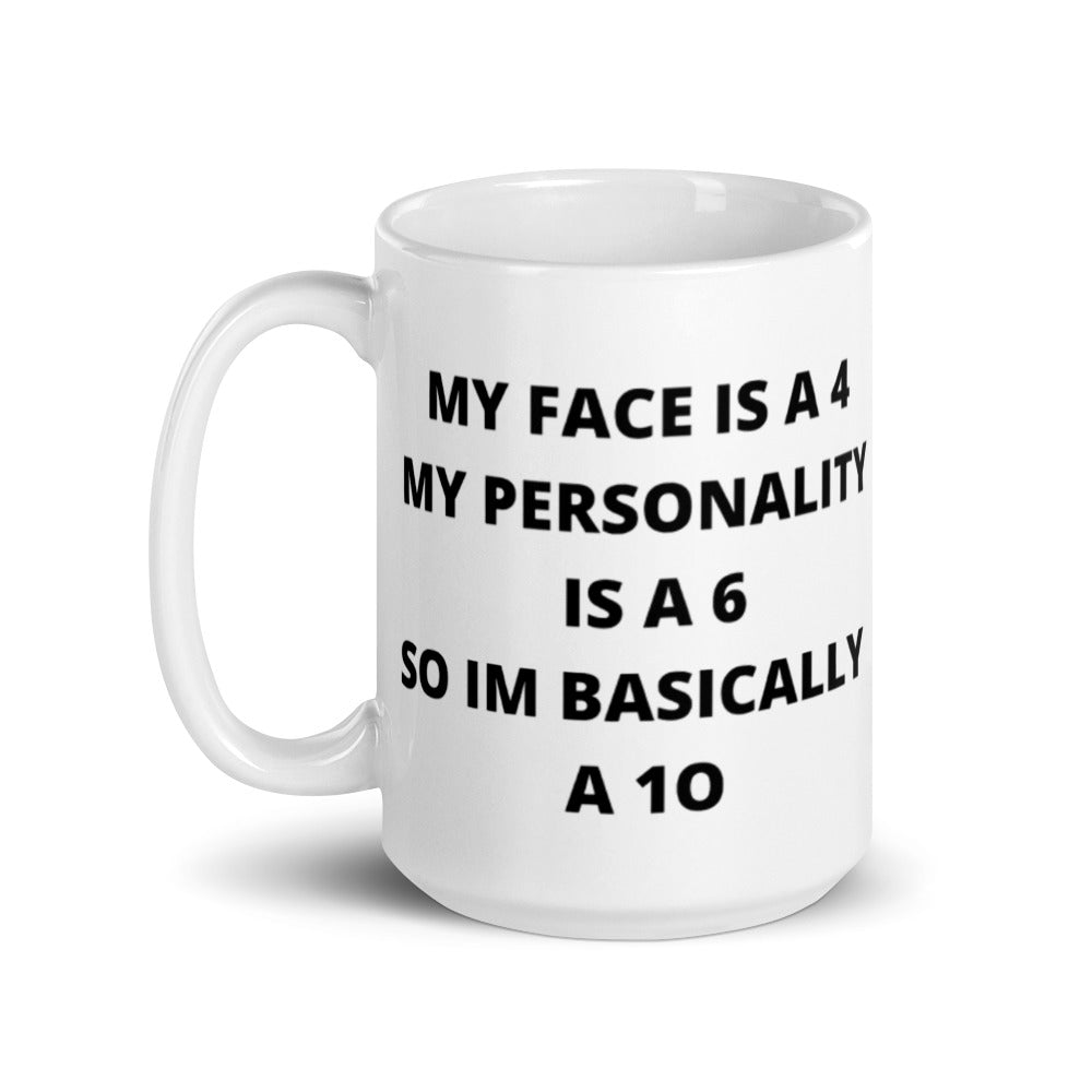 I'M A 10- White glossy mug